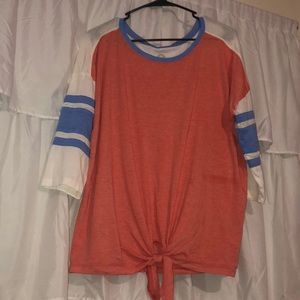 A red white and blue shirt